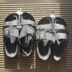 Mens Black Adjustable Sandals Set Of 2